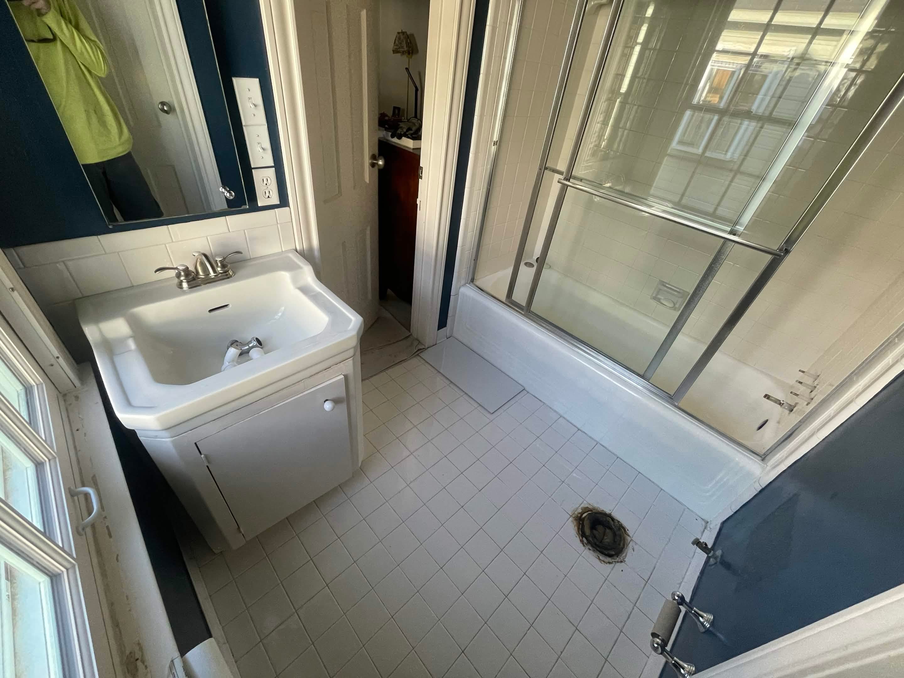 Full bathroom remodel — before