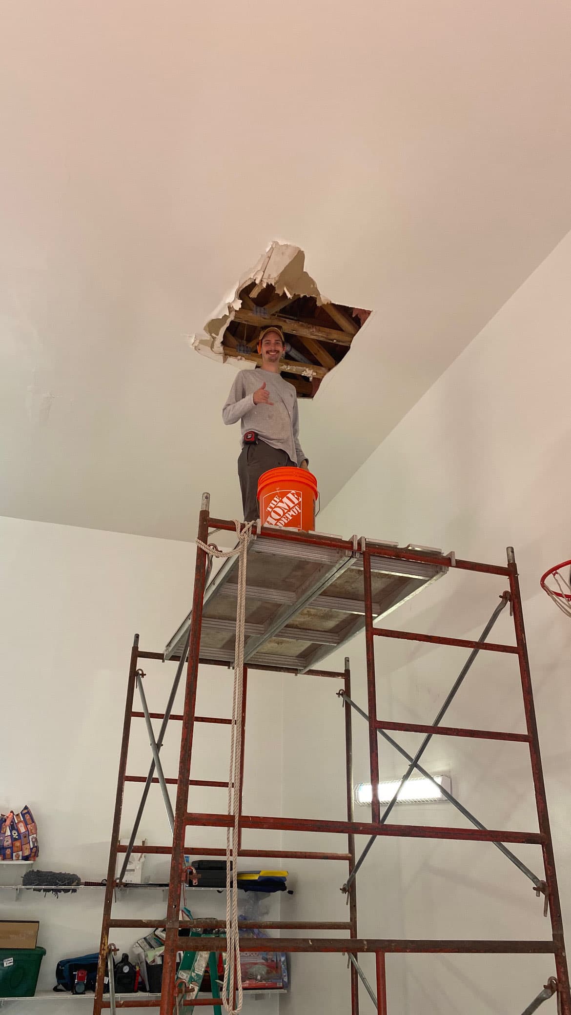 Dylan Bright, owner and operator of Housecall Heroes, on a job site